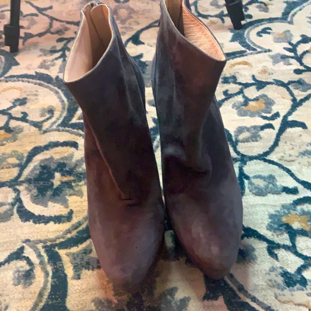 Miu Miu suede leather platform booties